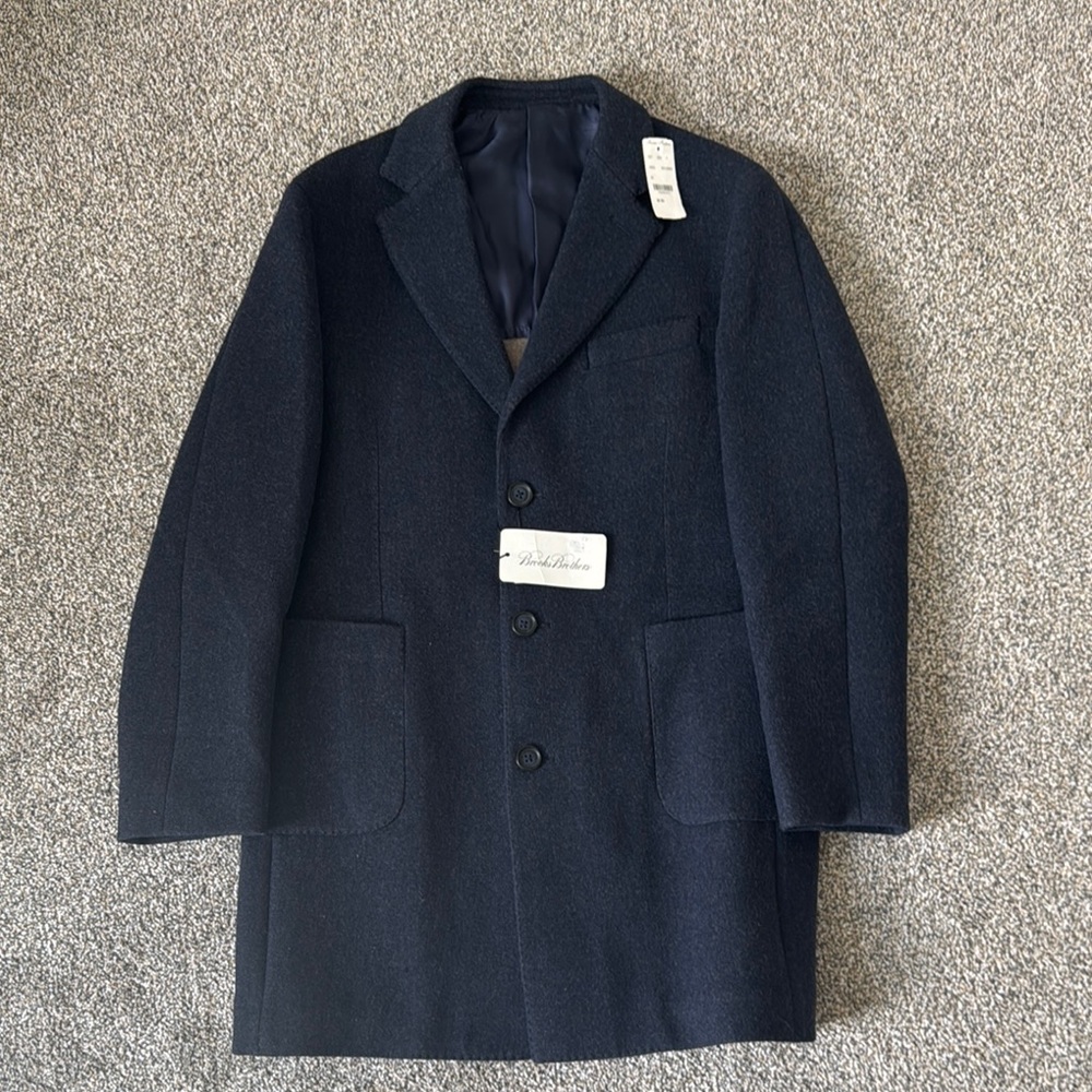 Navy Wool Overcoat
